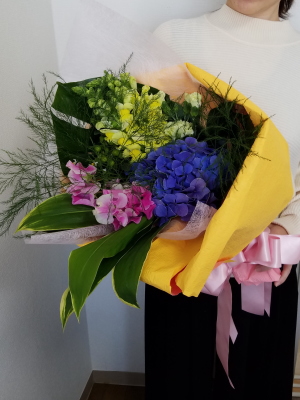 感謝を伝える花束,NFDウエディングフラワーコース,東京,自由が丘,フラワーアレンジメント教室