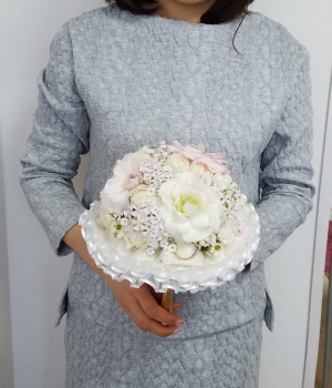装飾的な花嫁のブーケ,ウエディングフラワーコース,東京,自由が丘,フラワーアレンジメント教室