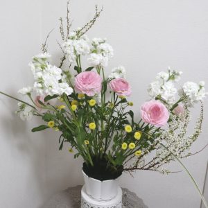 ヴェゲタティフに春を活ける,20250413, Flower Drops コースⅡ,東京,自由が丘,フラワーアレンジメント,フラワースクール,フラワー教室,フラワードロップス
