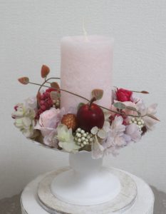 キャンドルアレンジ, Flower Drops コースⅠ,20260912,東京,自由が丘,フラワーアレンジメント,フラワーアレンジメント教室,フラワースクール,フラワー教室,フラワードロップス